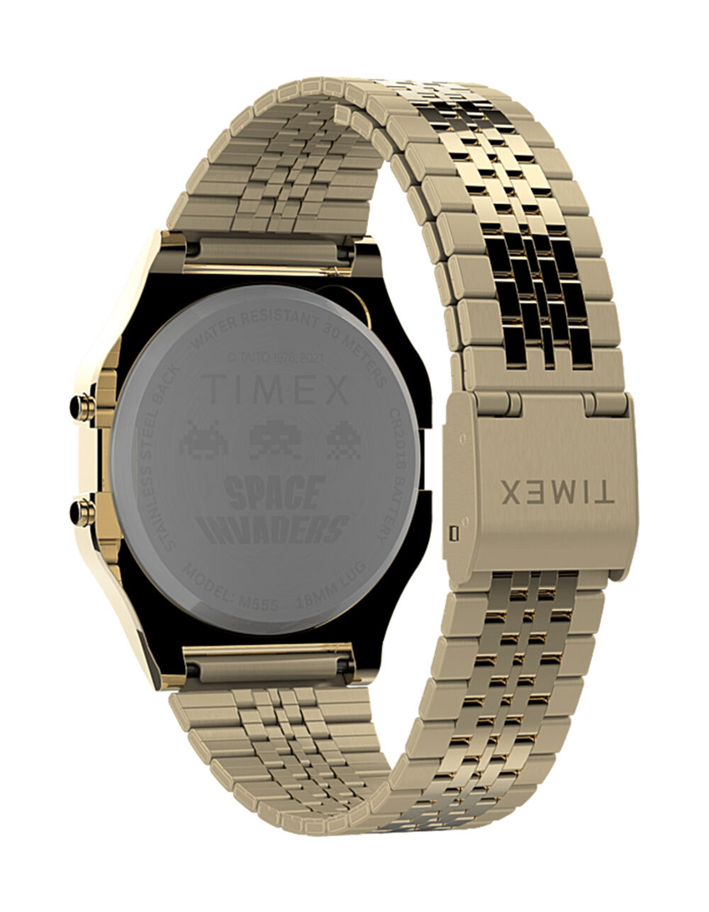 TIMEX T80 x SPACE INVADERS 34mm Stainless Steel Gold Bracelet Watch image number 4