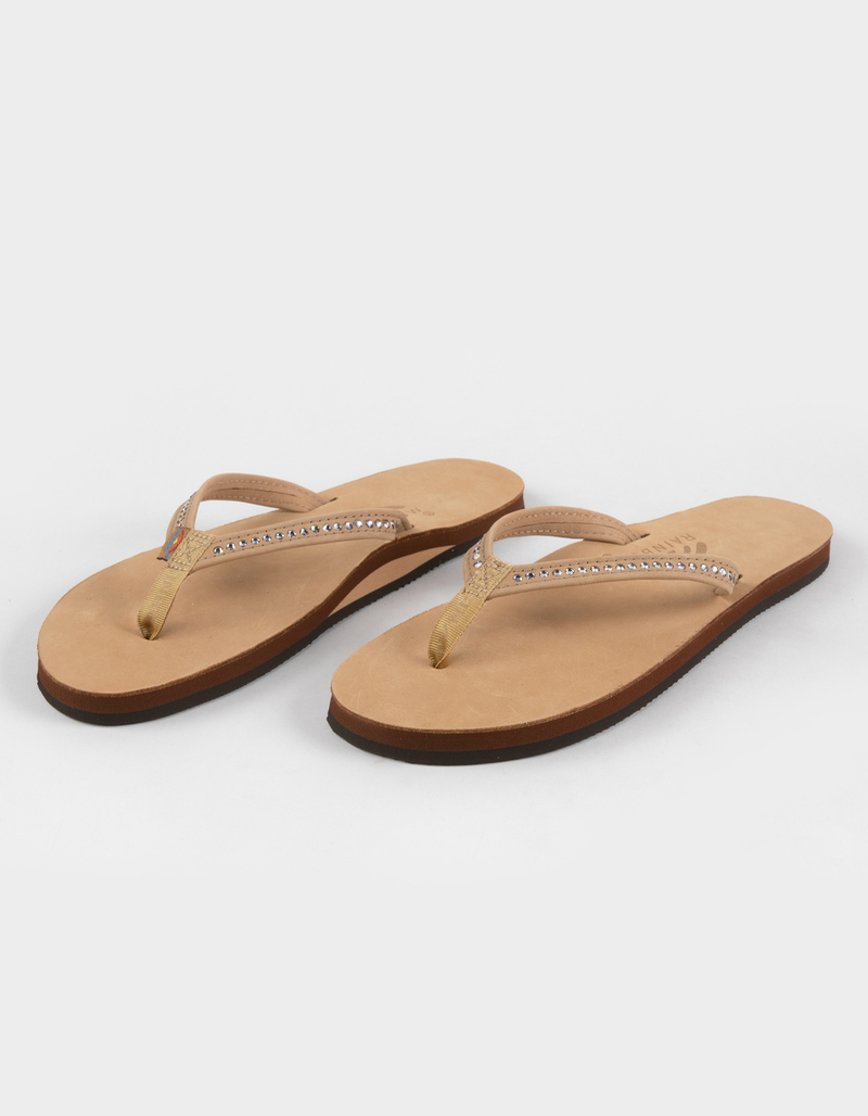 RAINBOW Crystal Collection Narrow Strap Womens Flip Flops image number 1
