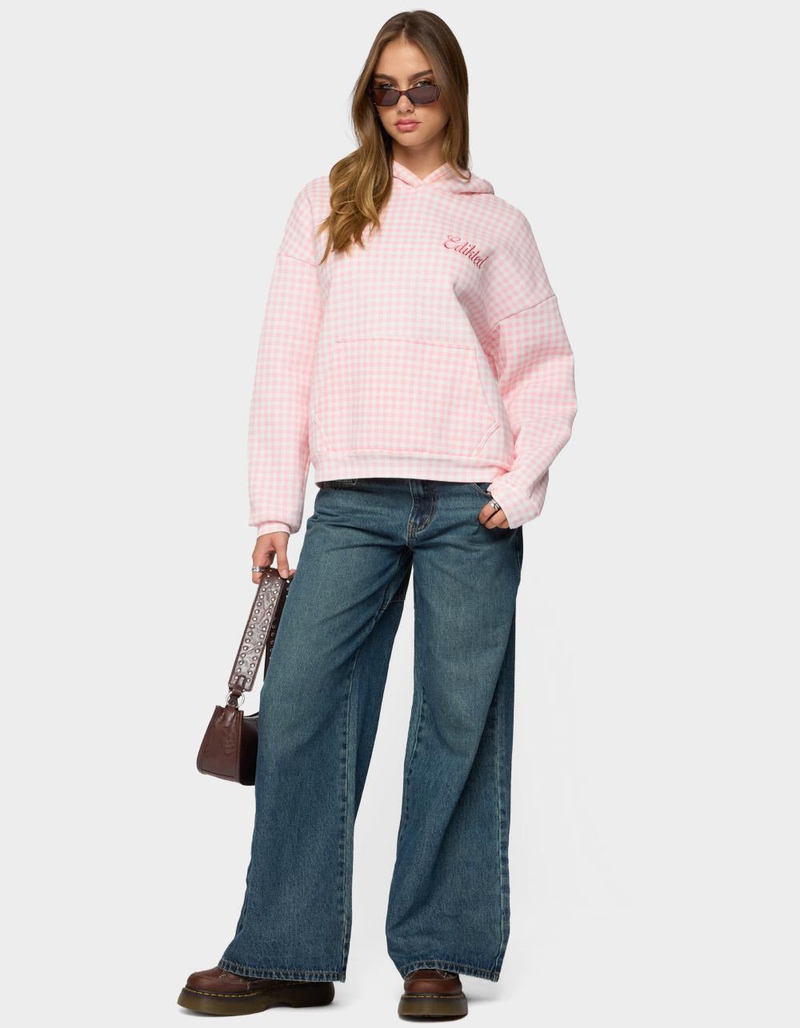 EDIKTED Edikted Gingham Oversized Hoodie image number 4