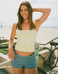 DAMSEL Womens Stripe Micro Cover Up Shorts image number 1