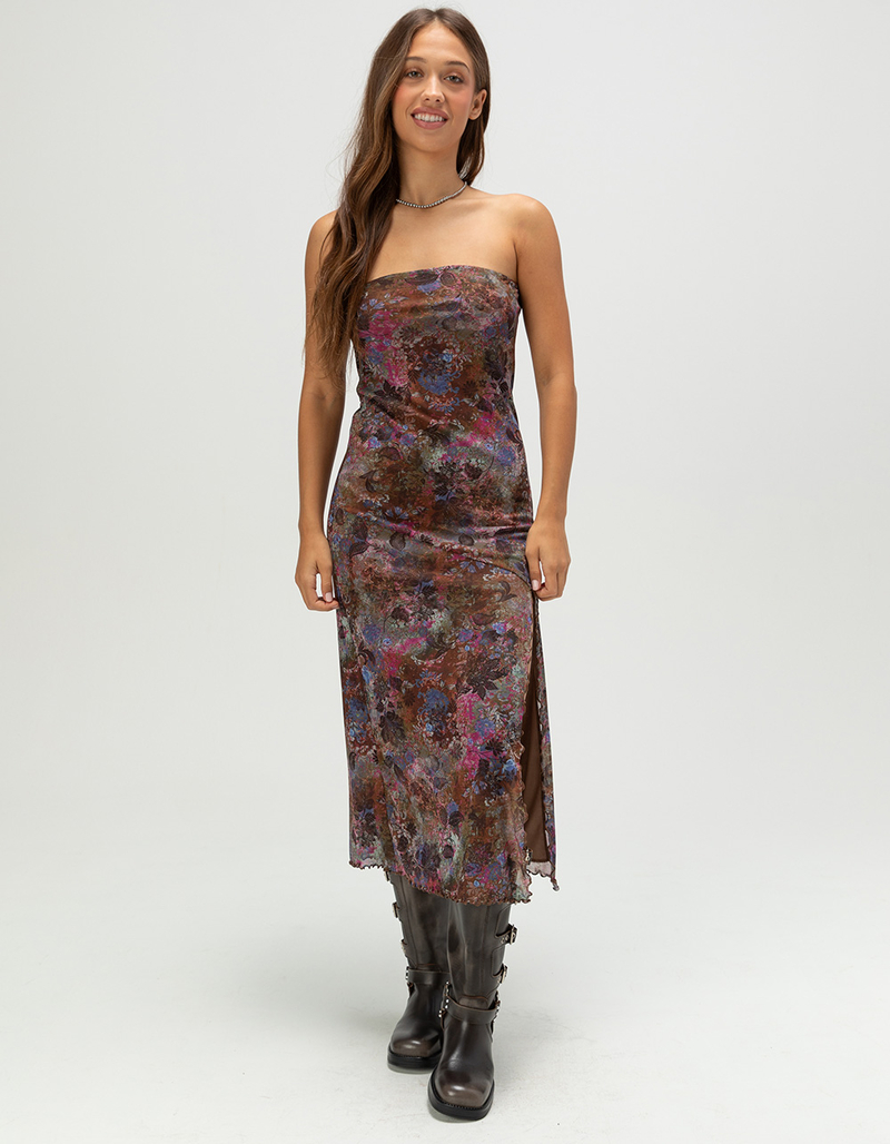 FULL TILT Mesh Tube Womens Midi Dress image number 0