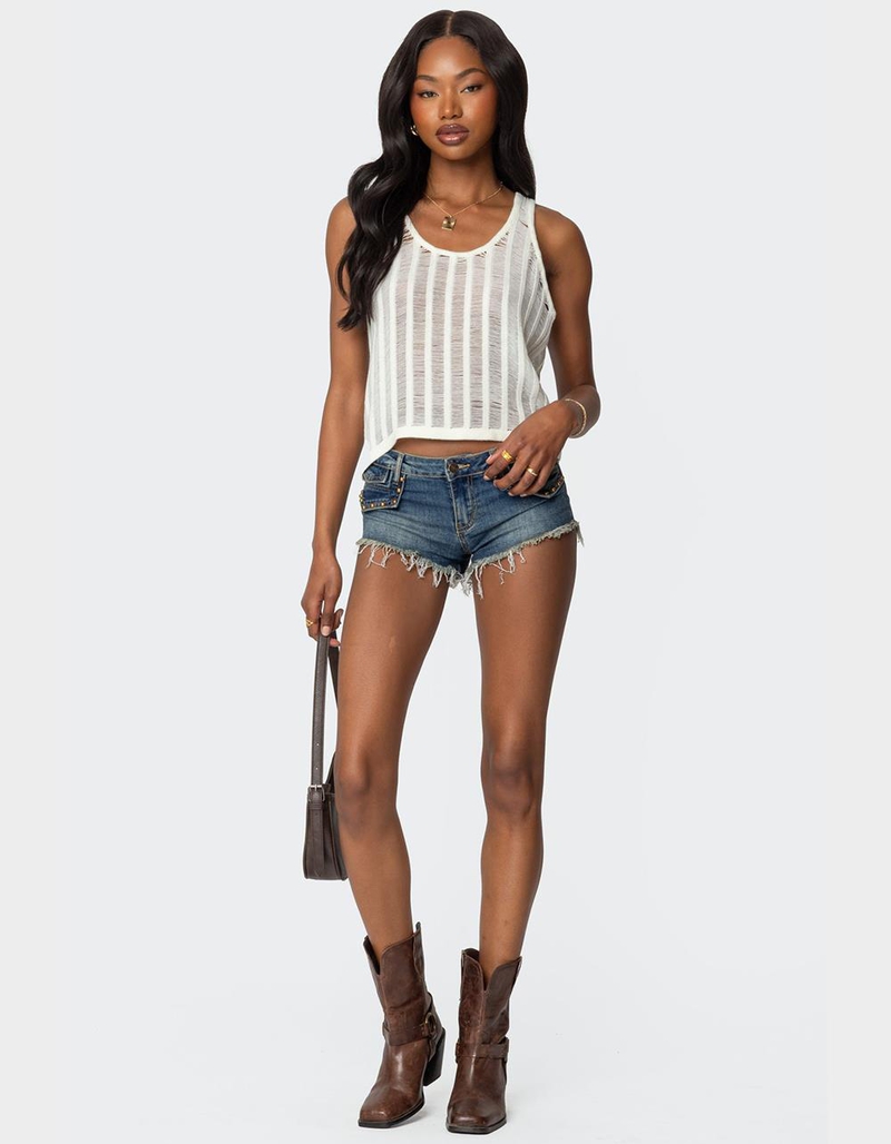 EDIKTED Keziah Sheer Ladder Knit Top image number 1