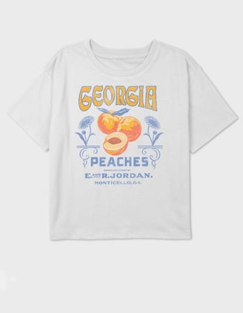 GEORGIA Local Peaches Girls Crop Tee Primary Image
