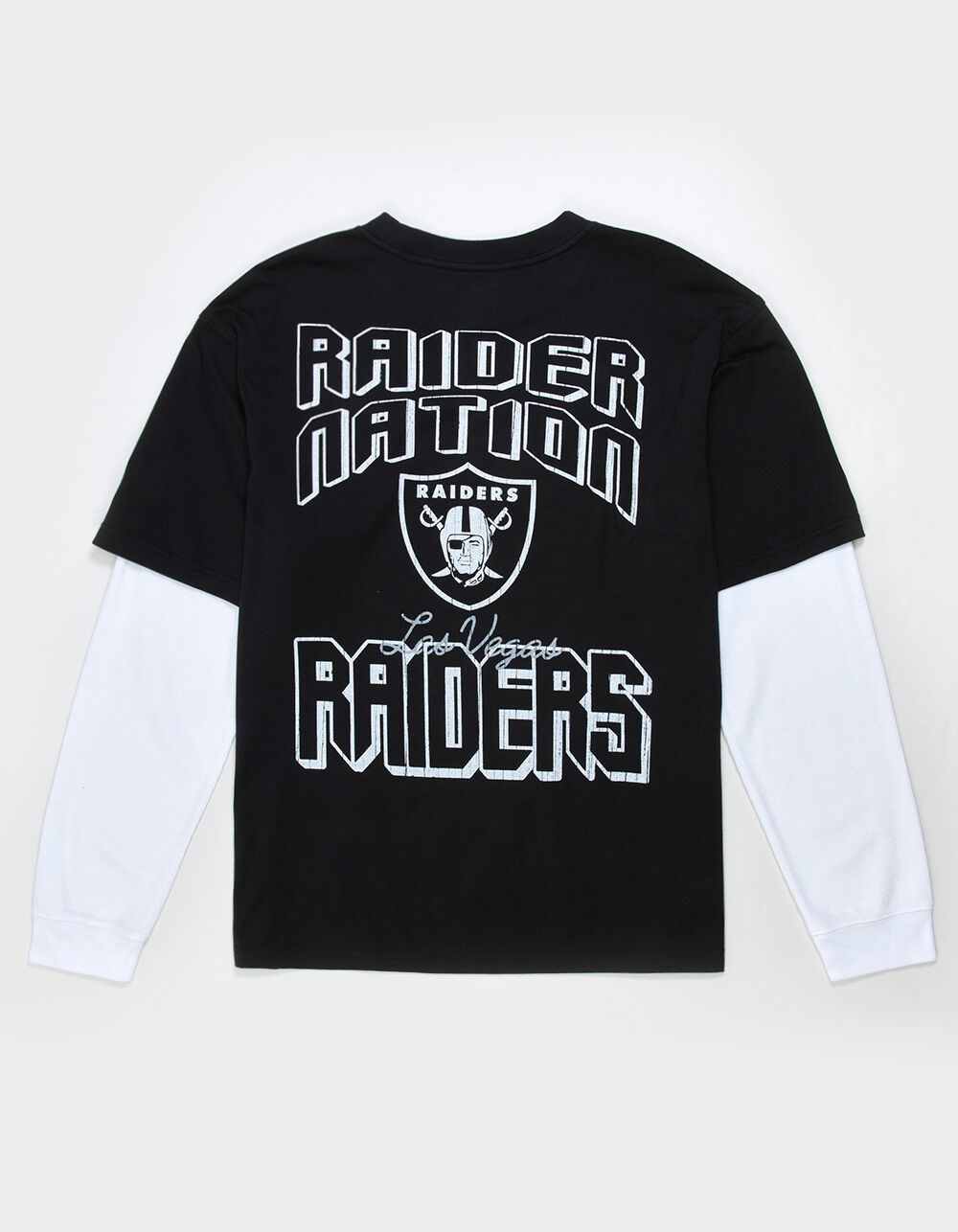THE WILD COLLECTIVE Las Vegas Raiders Mens Long Sleeve Boxy 2fer