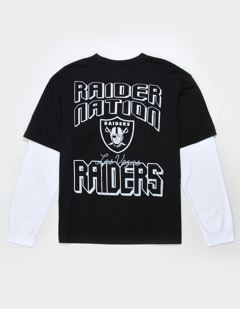 THE WILD COLLECTIVE Las Vegas Raiders Mens Long Sleeve Boxy 2fer Tee image number 1
