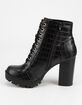 SODA Croc Lace Up Womens Booties image number 3
