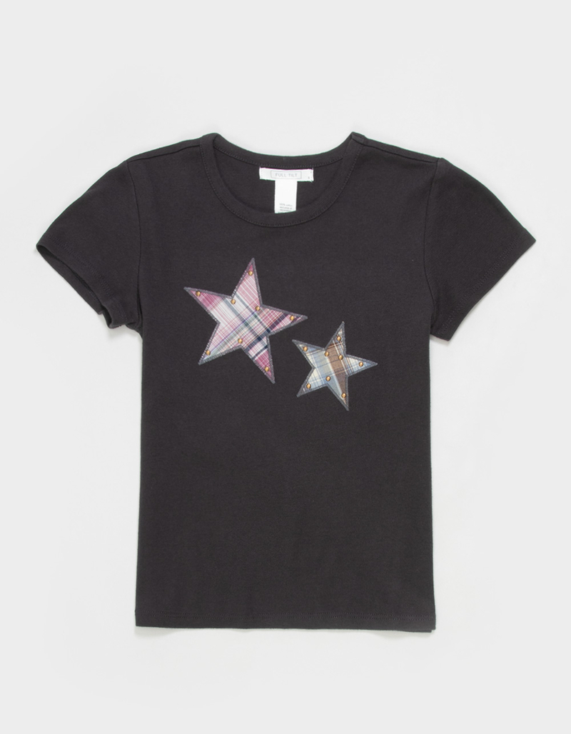 FULL TILT Plaid Stud Star Girls Tee image number 0