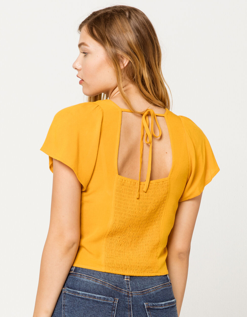 SKY AND SPARROW Square Neck Button Womens Top image number 2