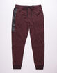 BROOKLYN CLOTH Heat Zip Burgandy Mens Jogger Pants image number 1