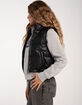 FULL TILT Faux Leather Womens Puffer Vest image number 3