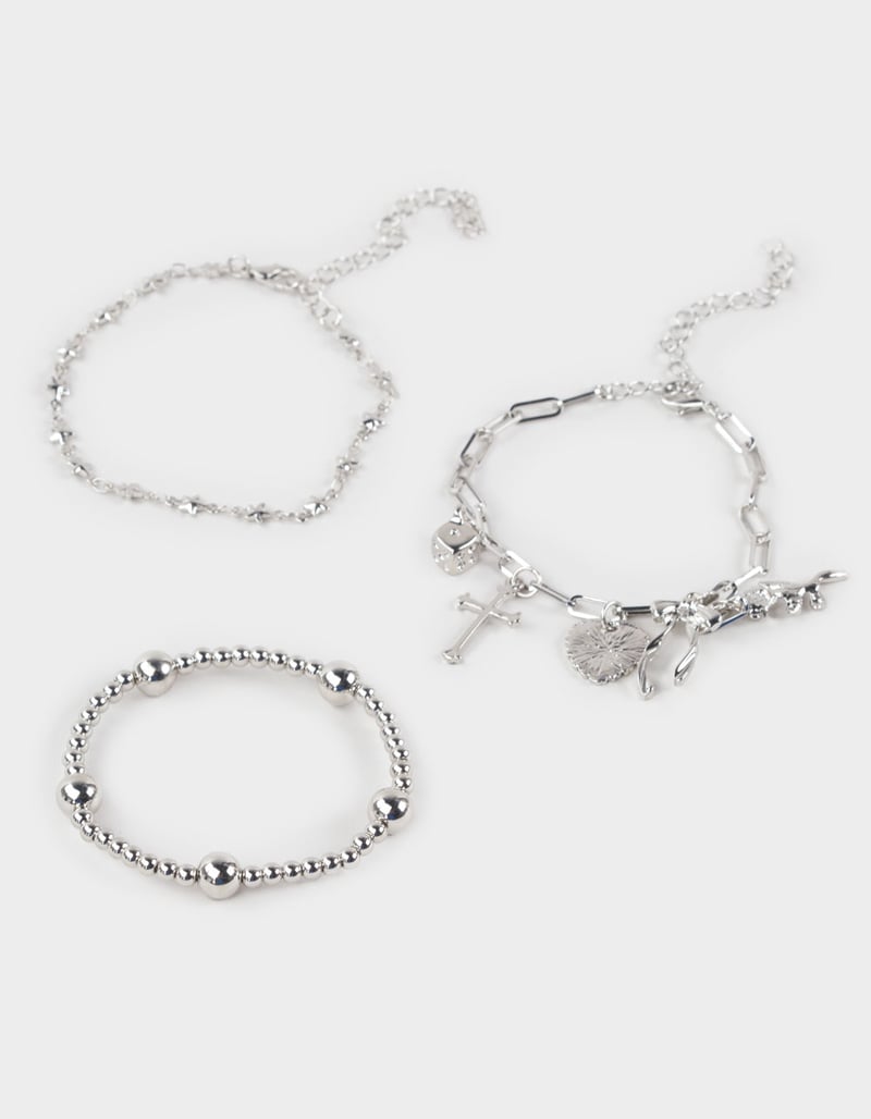 FULL TILT 3 Pack Cross/Dice Charm Bracelets image number 0