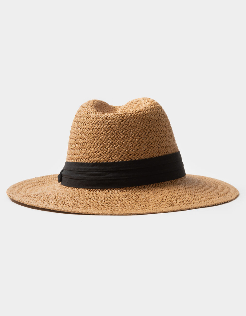 Structured Straw Womens Panama Hat image number 1