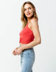 DESTINED Twist Front Red Womens Tank Top image number 2