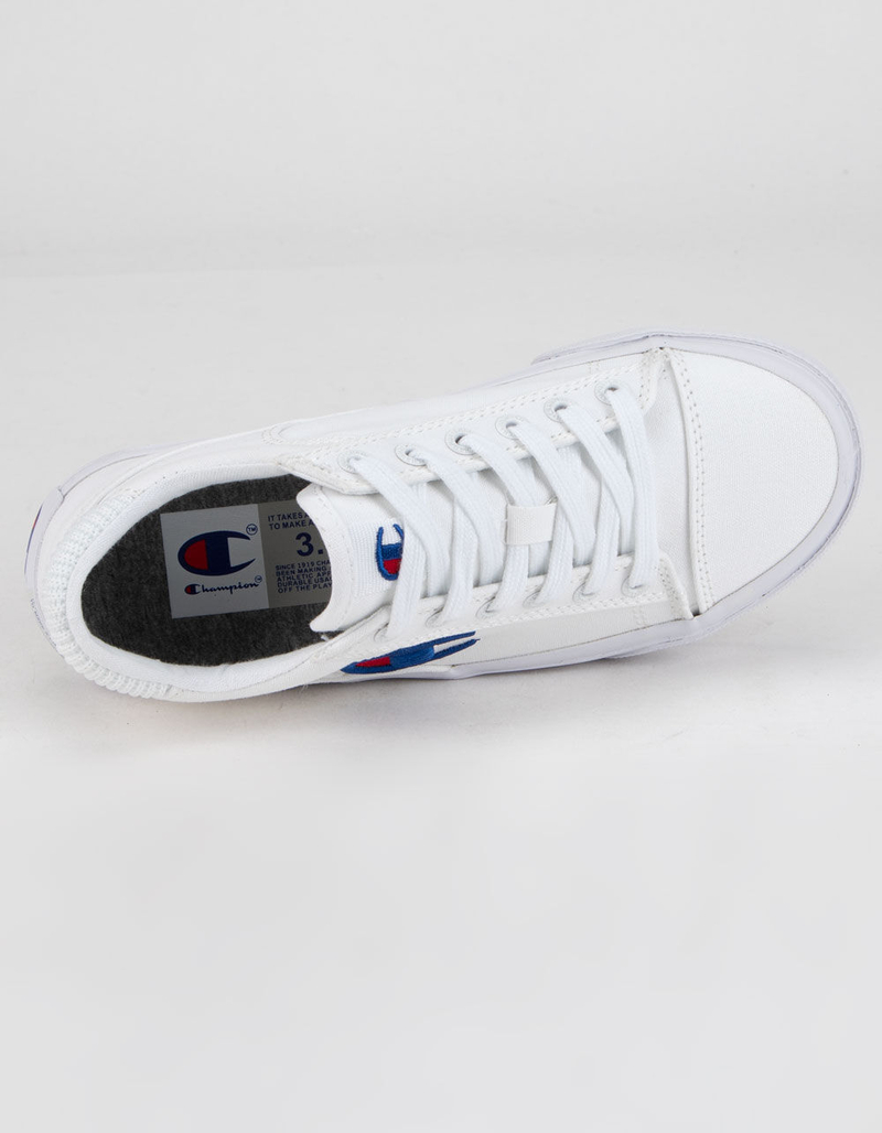 CHAMPION Fringe Lo Girls White Canvas Sneakers image number 2