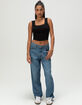 BOZZOLO Womens Lace Trim Square Neck Top image number 2