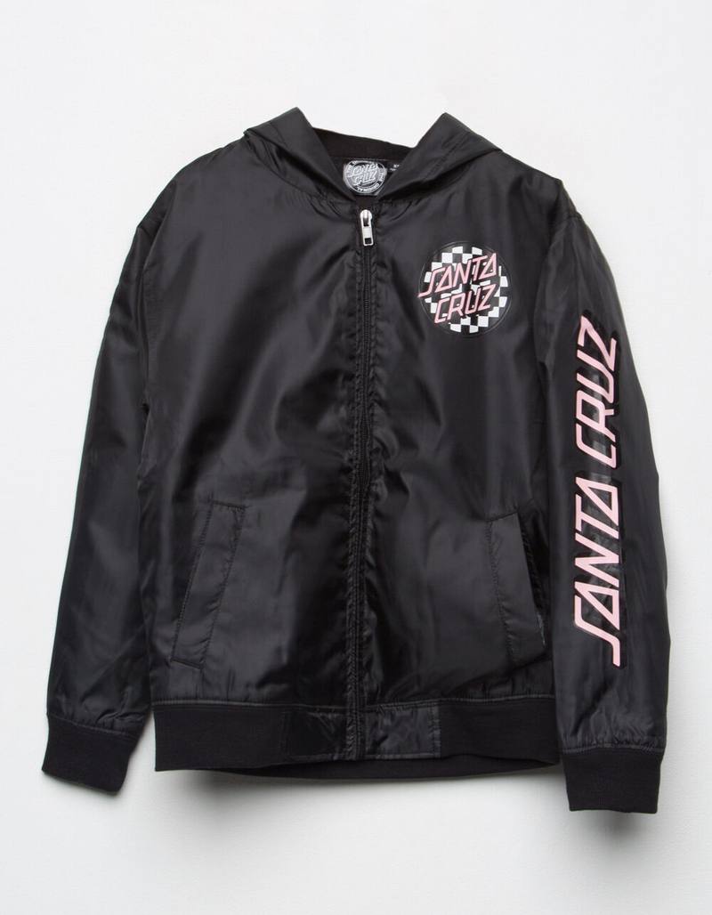 SANTA CRUZ Cloud Check Black Girls Windbreaker Jacket image number 0