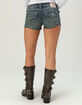 TRUE RELIGION Joey Womens Low Rise Big T Flap Shorts image number 2