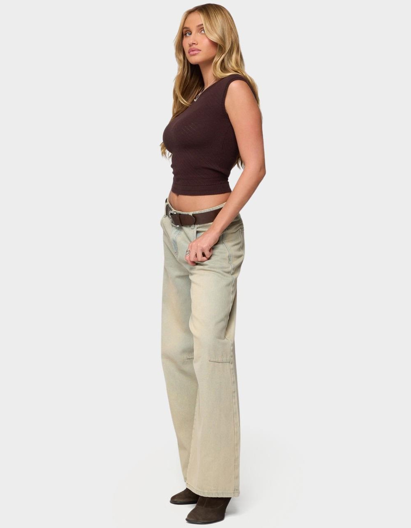 EDIKTED Jarah Pointelle Knit Boat Neck Top image number 4