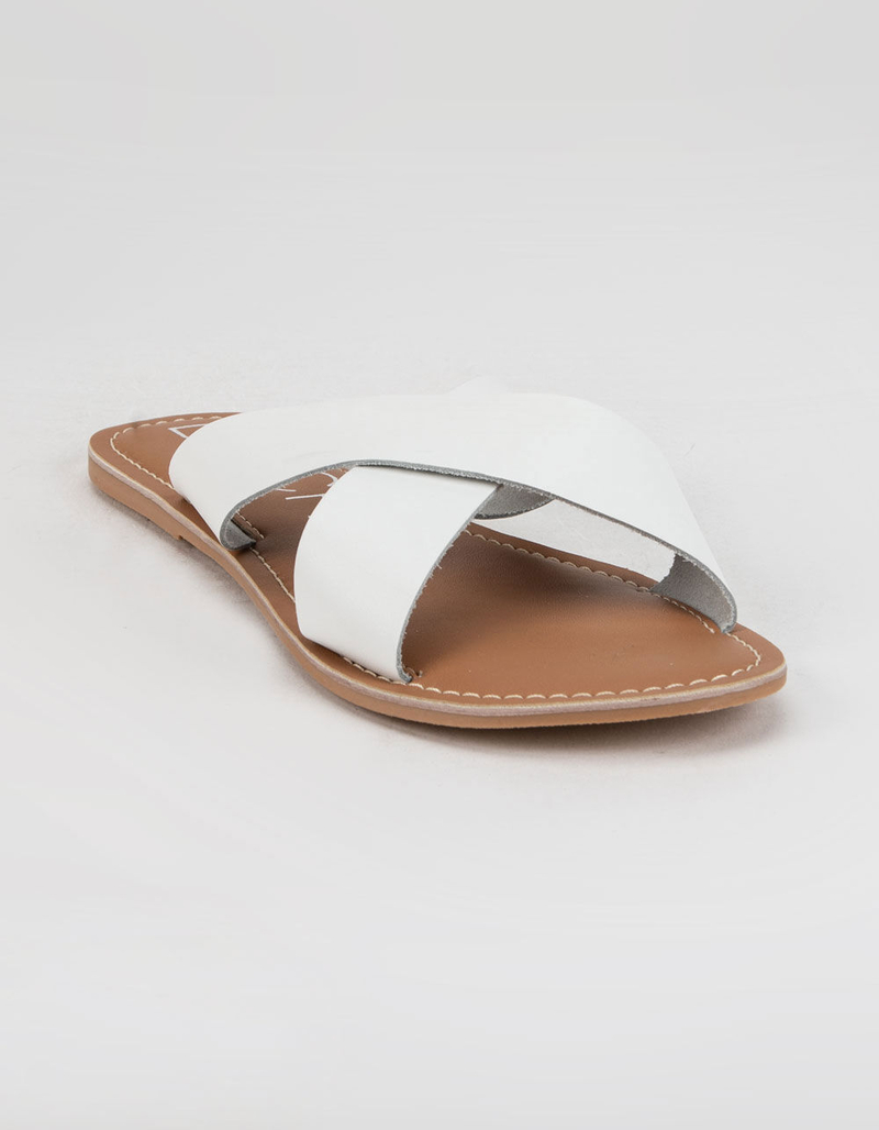 BEACH By Matisse Criss Cross Womens White Slide Sandals image number 0
