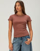 BOZZOLO Womens Rib Long Baby Tee image number 1