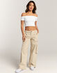 RSQ Womens Mid Rise Wide Leg Twill Cargo Pants image number 6