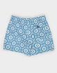 RSQ Mens Blue White Tile Mens 5" Swim Shorts image number 2