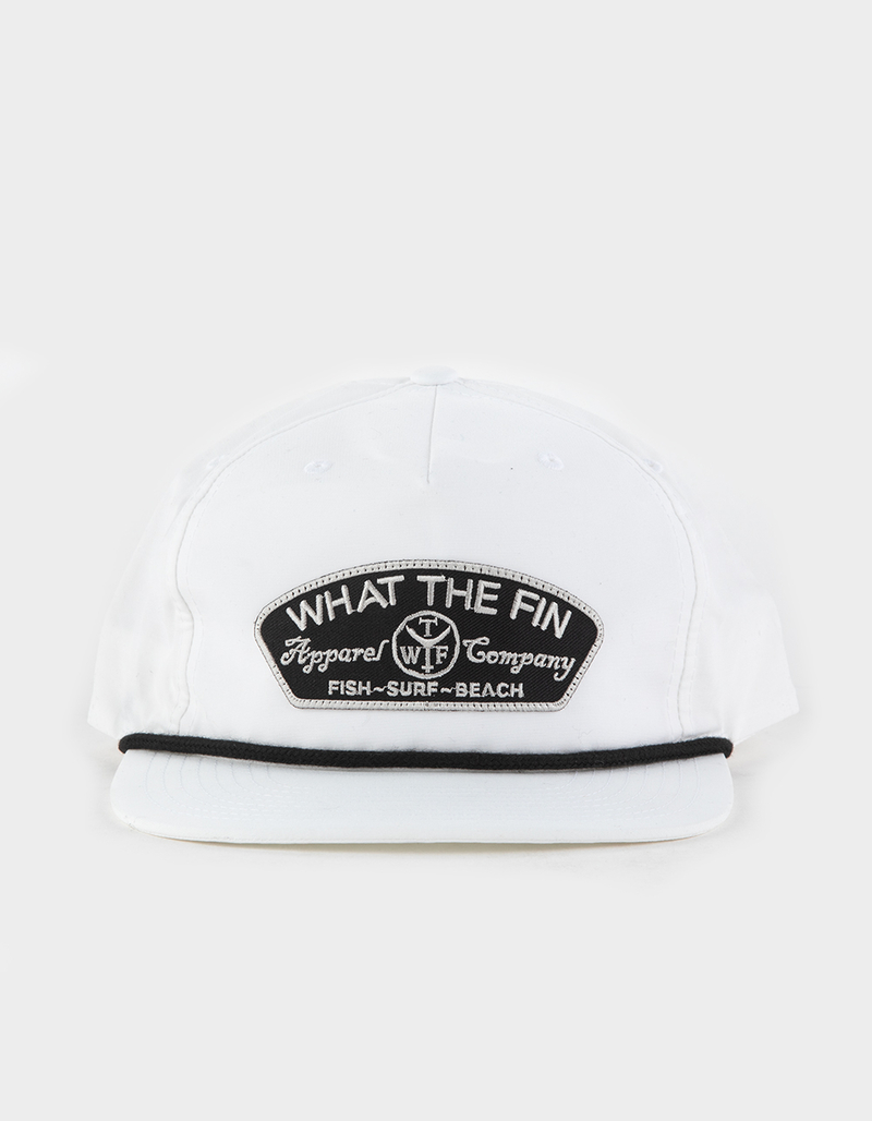 WHAT THE FIN Patch Captain Flat Bill-Rope Mens Snapback Hat image number 1