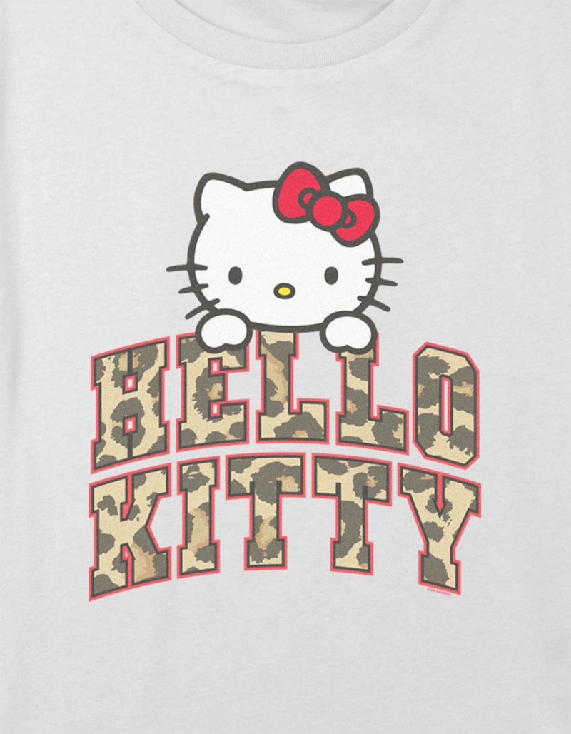 HELLO KITTY Animal Print Arch Girls Crop Tee image number 1