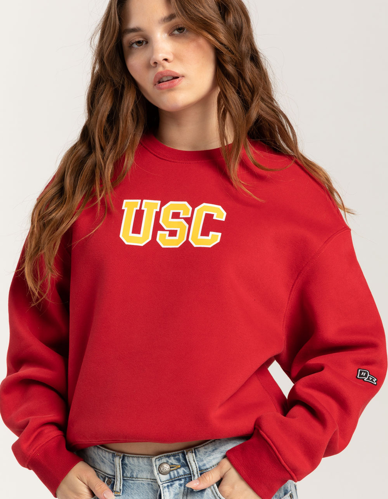 HYPE AND VICE USC Womens Crewneck Sweatshirt RED Tillys