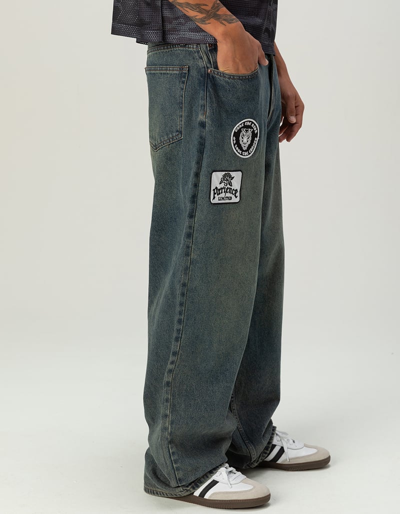 RSQ Mens Extra Baggy Patch Jeans image number 3