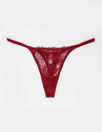 FULL TILT Floral Allover Lace Thong Primary Image