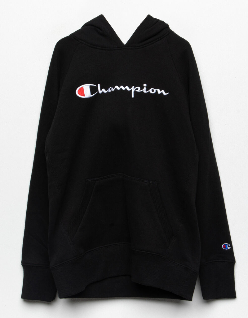CHAMPION Raglan Black Girls Hoodie image number 0