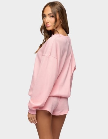 EDIKTED Baila Waffle Henley Top Alternative Image