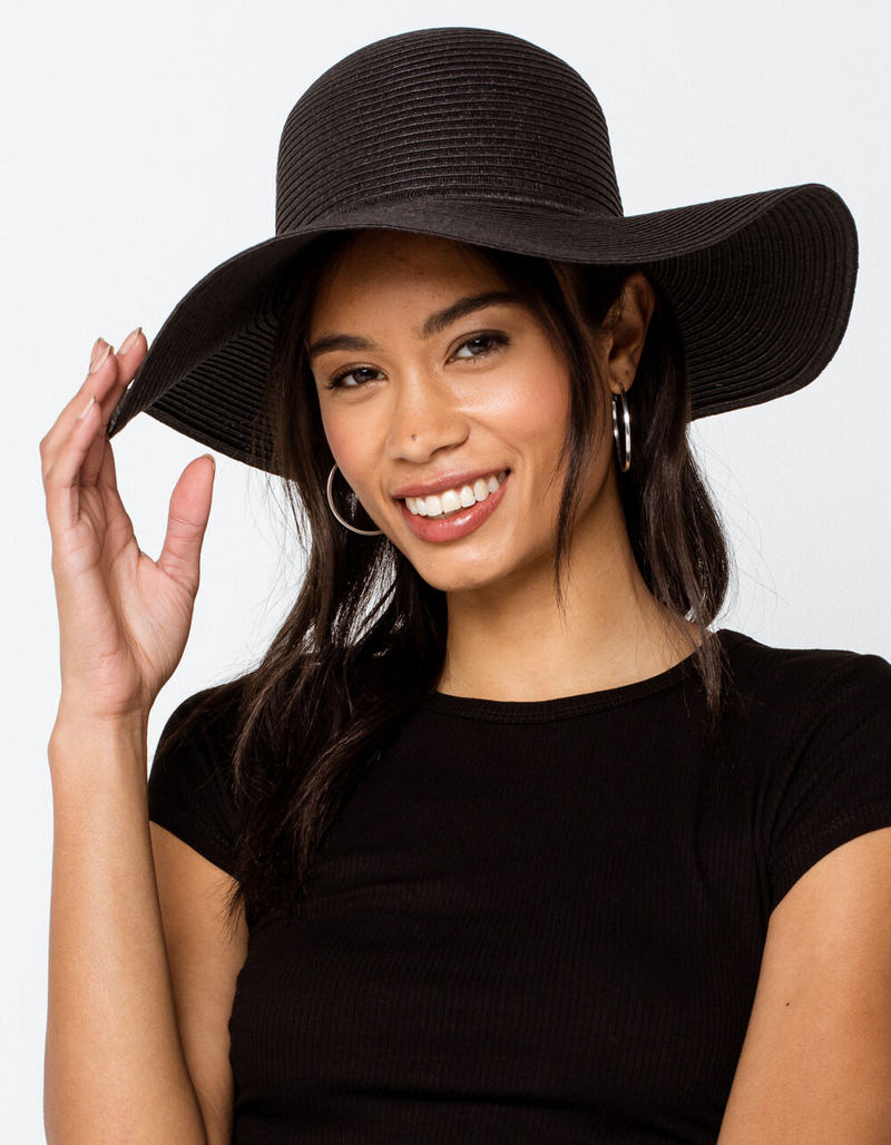 Classic Womens Black Floppy Hat image number 2