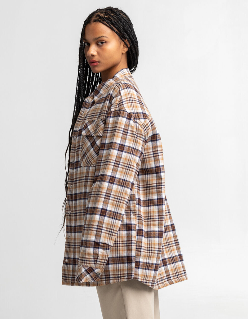 DICKIES Womens Oversized Plaid Flannel Jacket image number 2