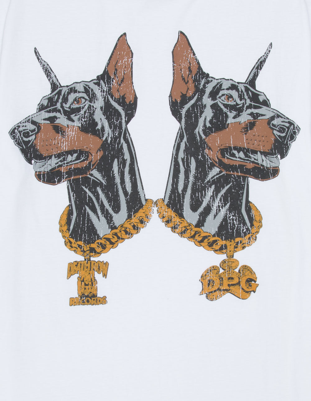 リ*ダ様 DOARAT(ドゥアラット) × EMANUEL(エマニエル)Wネーム DEATH ROW RECORDS Mirror Doberman Mens Tee - ANTIQUE WHITE - XL