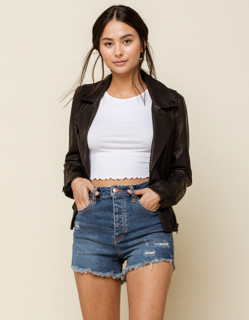 FREE PEOPLE CRVY Vintage High Rise Womens Denim Shorts image number 0