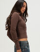 RSQ Womens Cable Knit Zip-Up Hooded Sweater image number 3