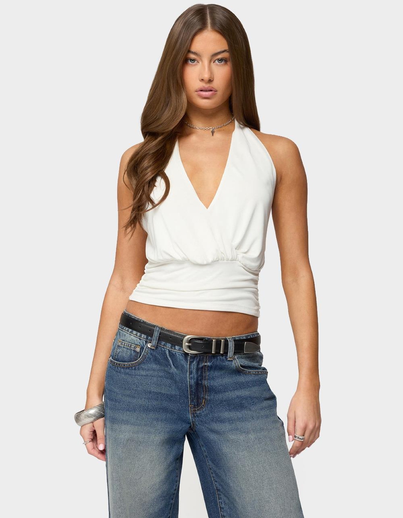 EDIKTED Niya V-Neck Halter Top image number 0