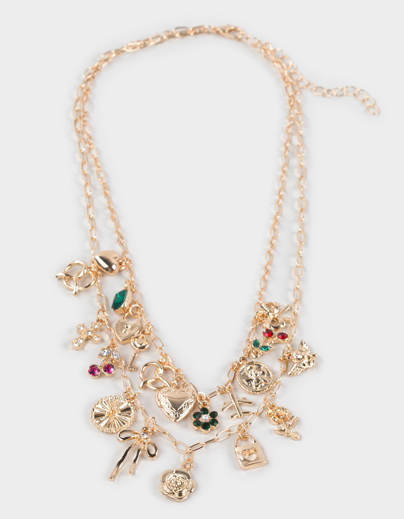 FULL TILT Bow/Cherry/Cross Charm Necklace image number 0