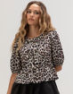 WEST OF MELROSE Womens Leopard Bow Peplum Top image number 2