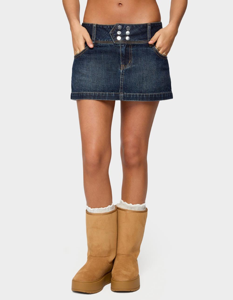 EDIKTED Fatama Denim Mini Skirt image number 0