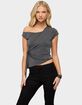EDIKTED Asymmetric Off Shoulder Wrap Top image number 1