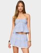 EDIKTED Dora Striped Linen Look Babydoll Top image number 1