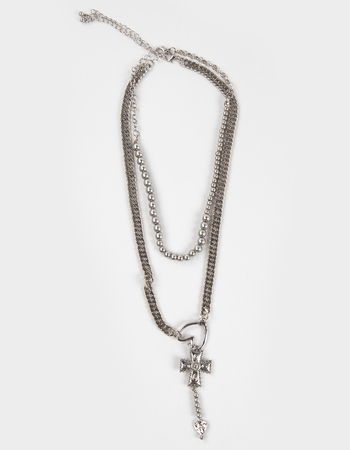 FULL TILT Lariat Heart/Cross Layered Necklace Primary Image