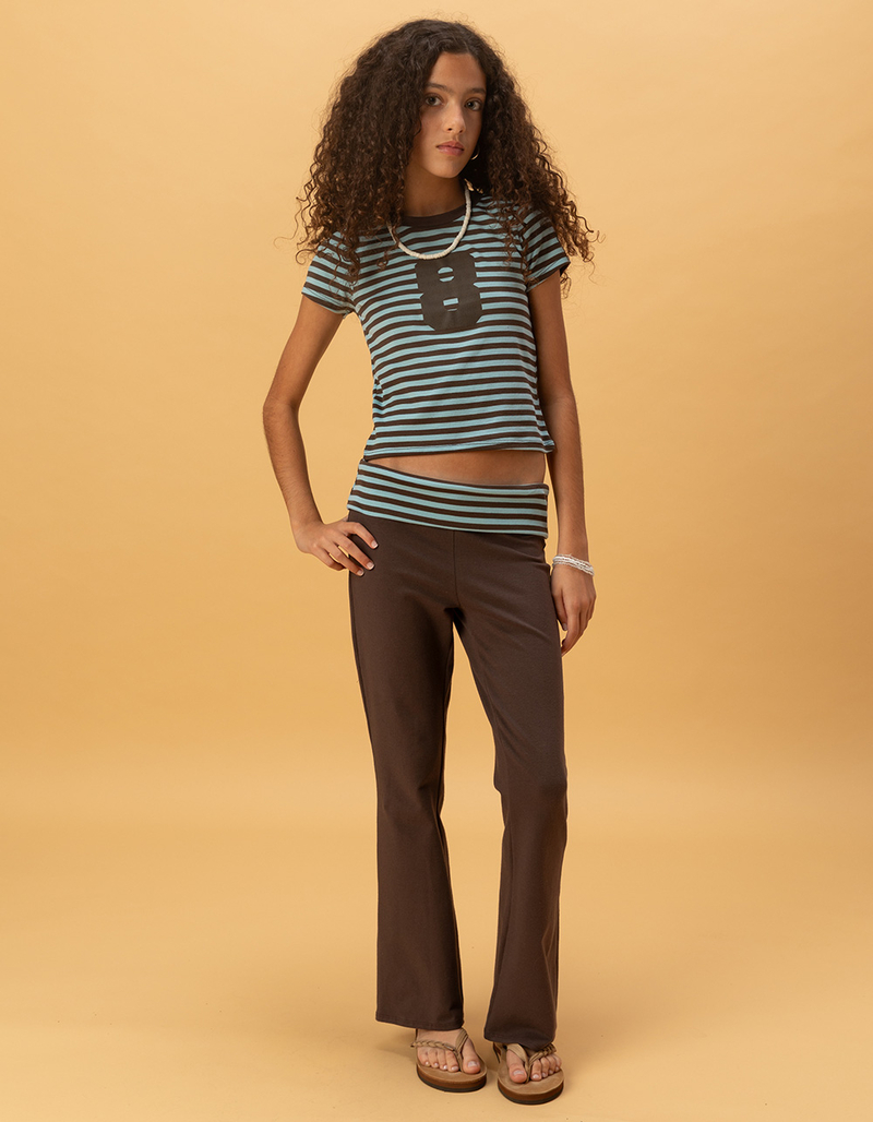 FULL TILT 8 Stripe Girls Ringer Tee image number 3