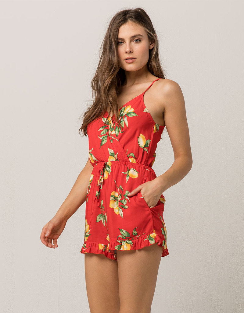 MIMI CHICA Lemon Tie Back Womens Romper image number 0