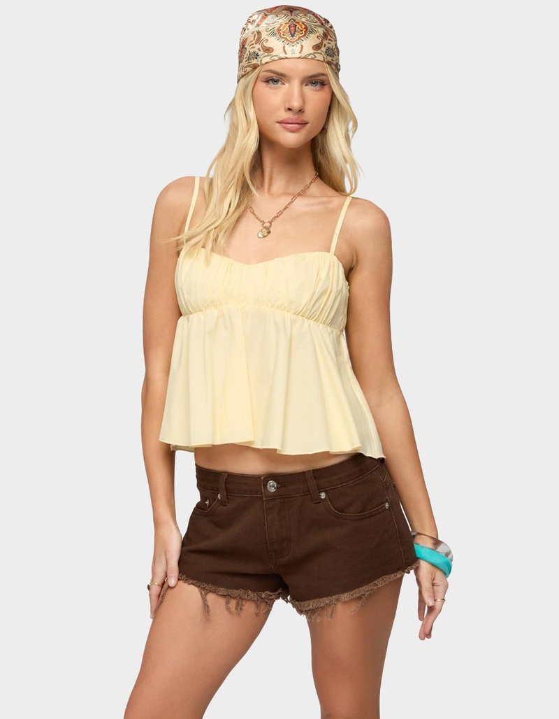 EDIKTED Byrdie Ruched Babydoll Tank Top image number 0