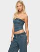 EDIKTED Braidey Strapless Denim Top image number 2