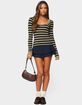 EDIKTED Rainey Striped Long Sleeve Top image number 5